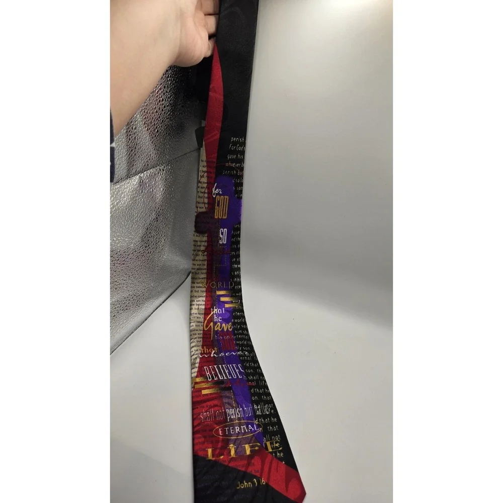 John 3:16 Christian Bible Verse Tie Steven Harris Religious Church Necktie